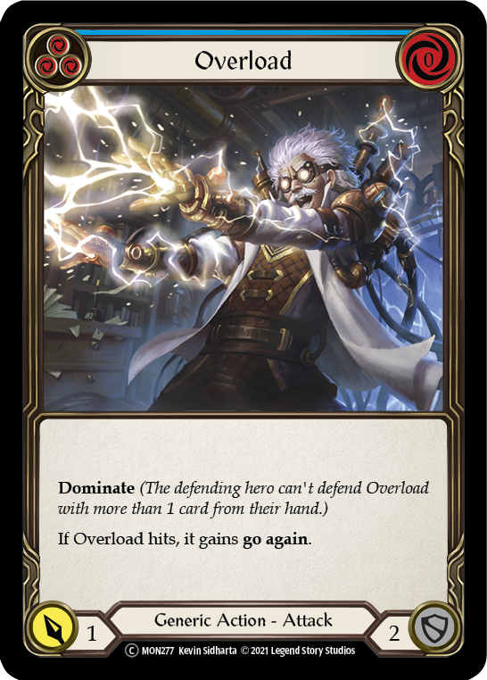 Overload (Blue) (Rainbow Foil) [U-MON277-RF] Unlimited Rainbow Foil | Pegasus Games WI