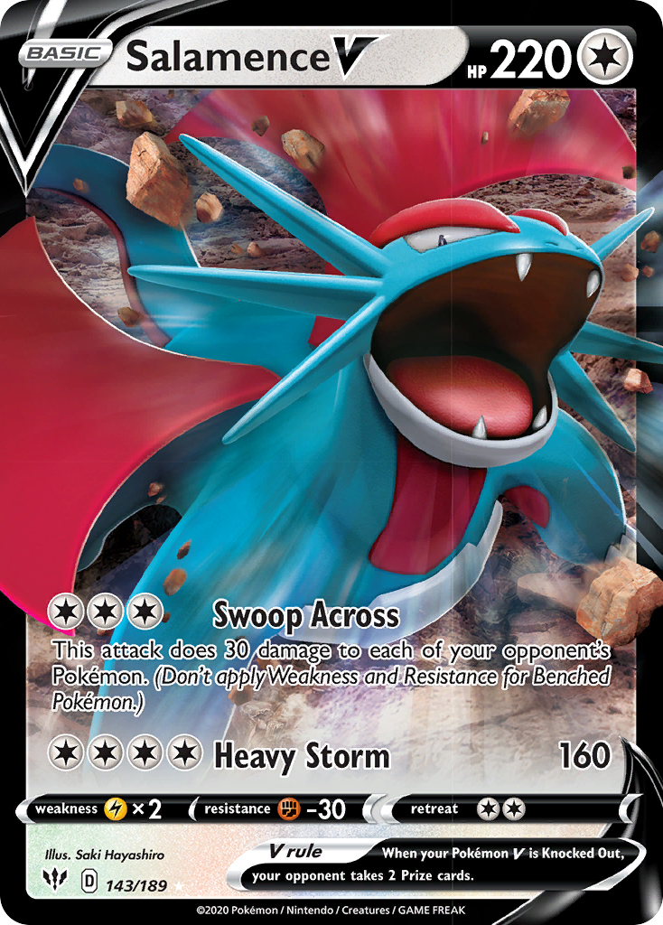 Salamence V (143/189) [Sword & Shield: Darkness Ablaze] | Pegasus Games WI