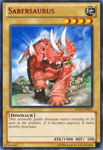 Sabersaurus (Red) [DL16-EN001] Rare | Pegasus Games WI