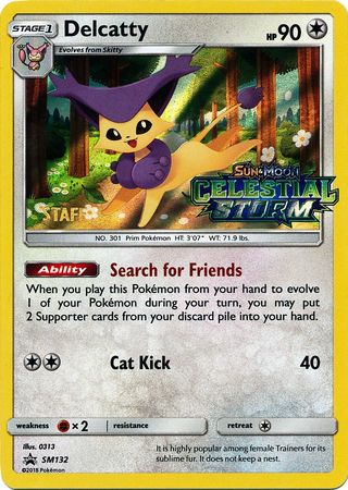 Delcatty (SM132) (Staff Prerelease Promo) [Sun & Moon: Black Star Promos] | Pegasus Games WI