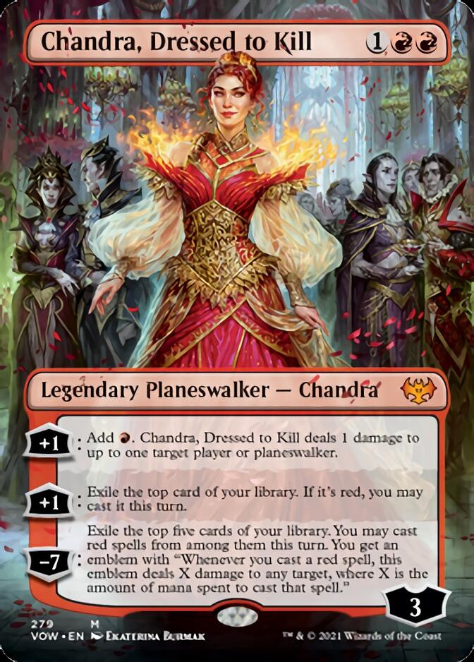 Chandra, Dressed to Kill (Borderless) [Innistrad: Crimson Vow] | Pegasus Games WI