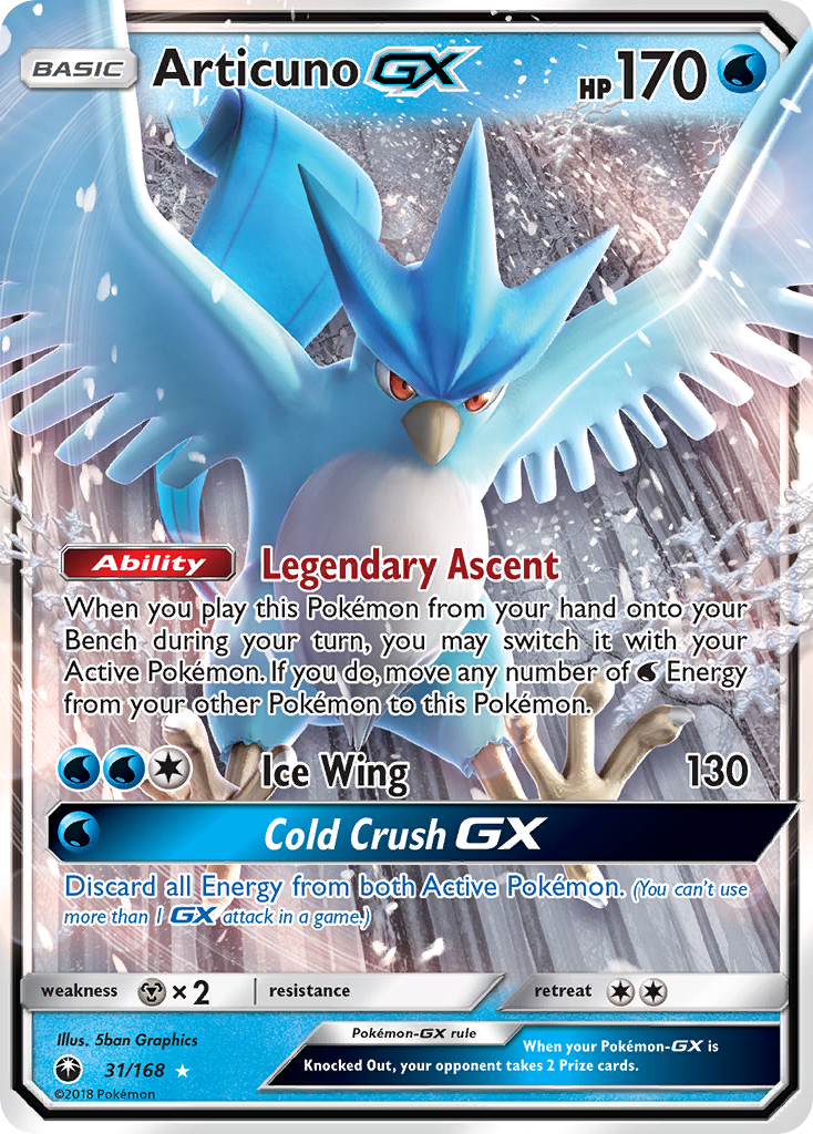 Articuno GX (31/168) [Sun & Moon: Celestial Storm] | Pegasus Games WI