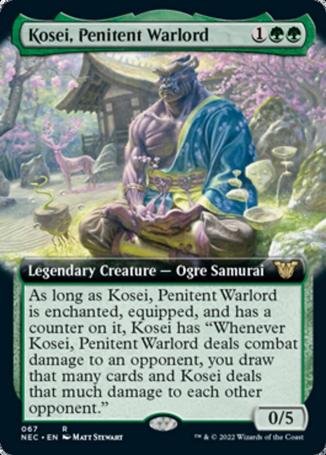 Kosei, Penitent Warlord (Extended Art) [Kamigawa: Neon Dynasty Commander] | Pegasus Games WI