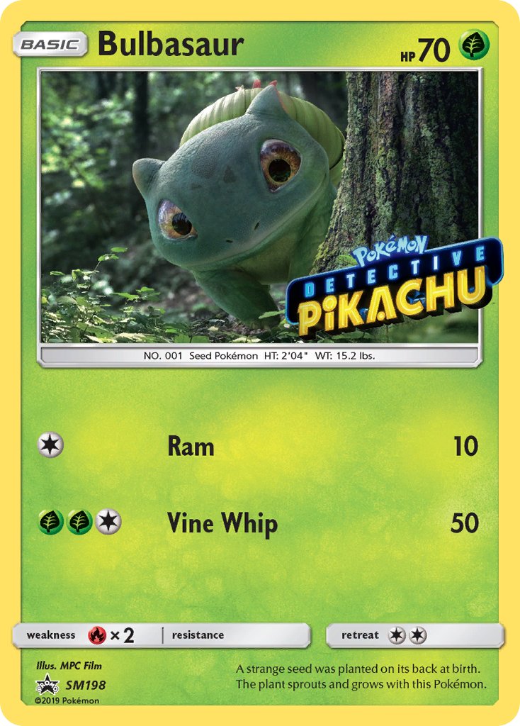 Bulbasaur (SM198) (Detective Pikachu Stamped) [Sun & Moon: Black Star Promos] | Pegasus Games WI