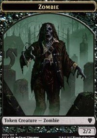 Zombie // Gold Double-Sided Token [Commander 2017 Tokens] | Pegasus Games WI