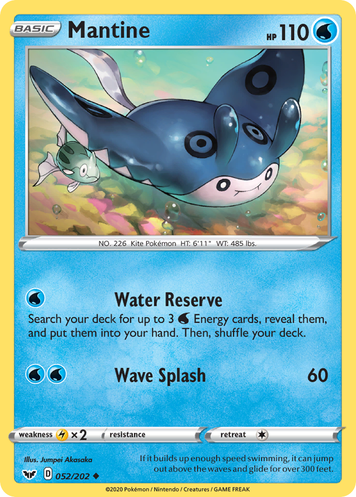 Mantine (052/202) [Sword & Shield: Base Set] | Pegasus Games WI