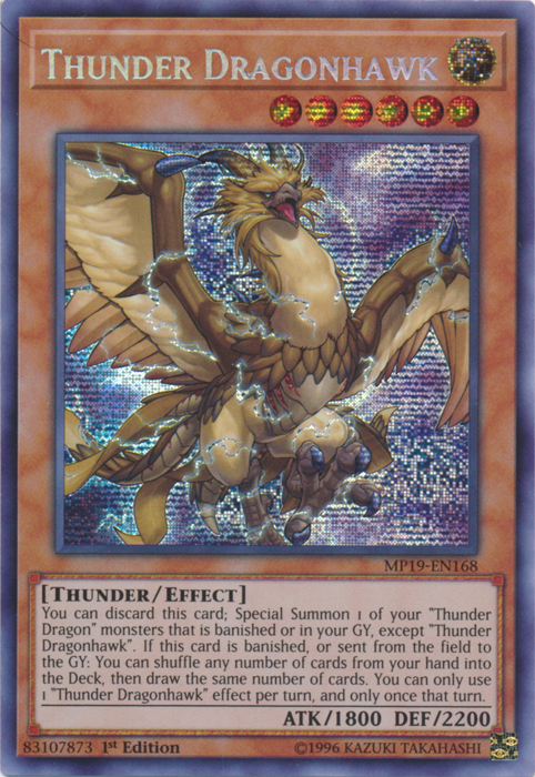 Thunder Dragonhawk [MP19-EN168] Prismatic Secret Rare | Pegasus Games WI
