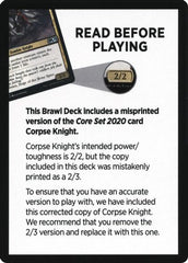 Corpse Knight Reminder Card (Knights' Charge Brawl Deck) [Core Set 2020 Tokens] | Pegasus Games WI