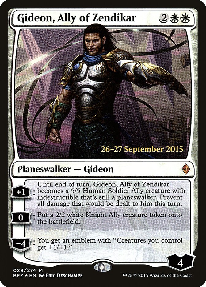 Gideon, Ally of Zendikar [Battle for Zendikar Prerelease Promos] | Pegasus Games WI