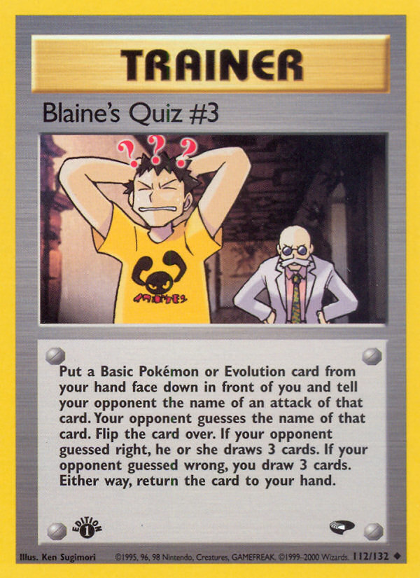 Blaine's Quiz #3 (112/132) [Gym Challenge 1st Edition] | Pegasus Games WI
