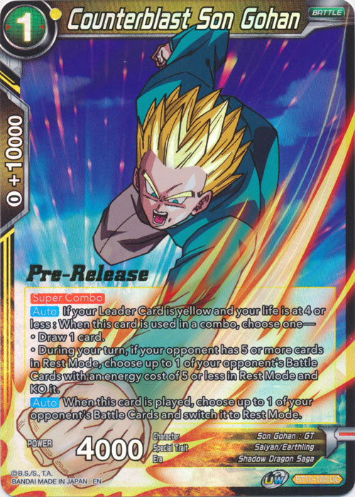 Counterblast Son Gohan (BT10-100) [Rise of the Unison Warrior Prerelease Promos] | Pegasus Games WI