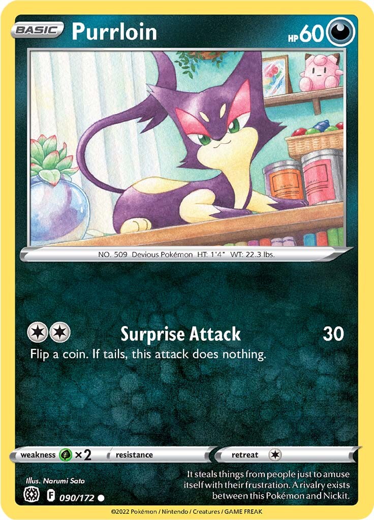 Purrloin (090/172) [Sword & Shield: Brilliant Stars] | Pegasus Games WI