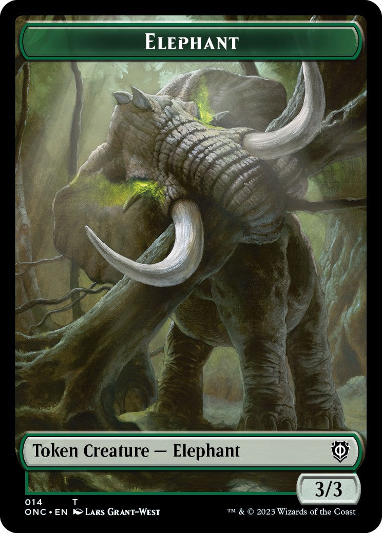 Human Soldier // Elephant Double-Sided Token [Phyrexia: All Will Be One Commander Tokens] | Pegasus Games WI