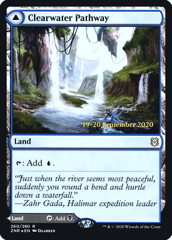 Clearwater Pathway // Murkwater Pathway [Zendikar Rising Prerelease Promos] | Pegasus Games WI