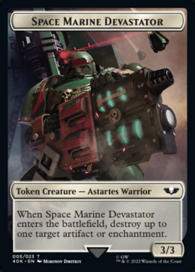 Soldier (002) // Space Marine Devastator Double-Sided Token (Surge Foil) [Warhammer 40,000 Tokens] | Pegasus Games WI