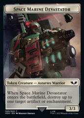 Soldier (002) // Space Marine Devastator Double-Sided Token (Surge Foil) [Warhammer 40,000 Tokens] | Pegasus Games WI