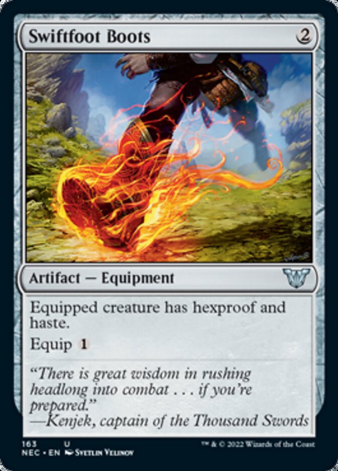 Swiftfoot Boots [Kamigawa: Neon Dynasty Commander] | Pegasus Games WI