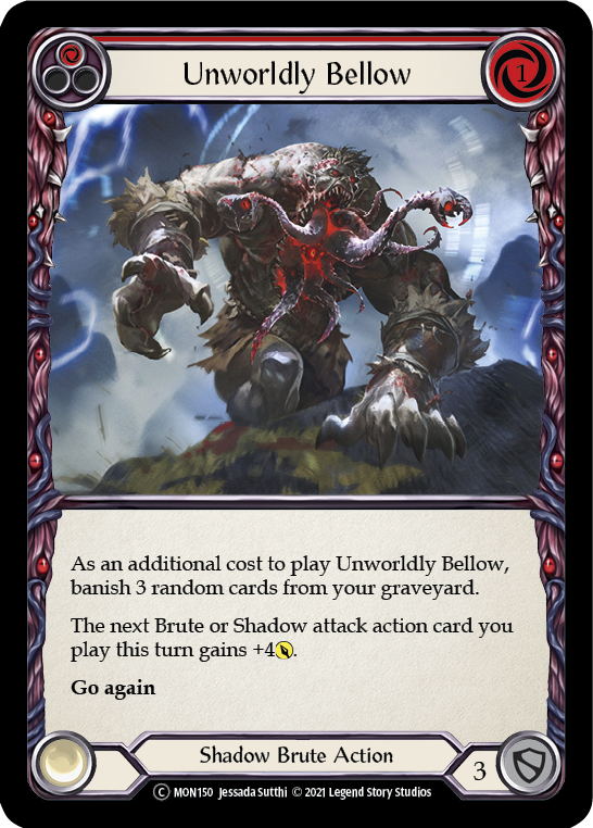 Unworldly Bellow (Red) (Rainbow Foil) [U-MON150-RF] Unlimited Rainbow Foil | Pegasus Games WI