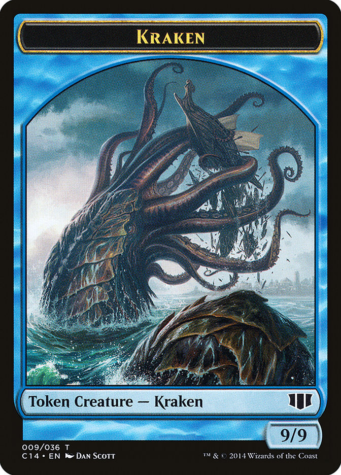 Kraken // Zombie (011/036) Double-Sided Token [Commander 2014 Tokens] | Pegasus Games WI