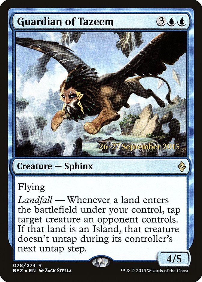 Guardian of Tazeem [Battle for Zendikar Prerelease Promos] | Pegasus Games WI