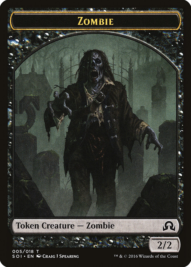 Zombie Token [Shadows over Innistrad Tokens] | Pegasus Games WI