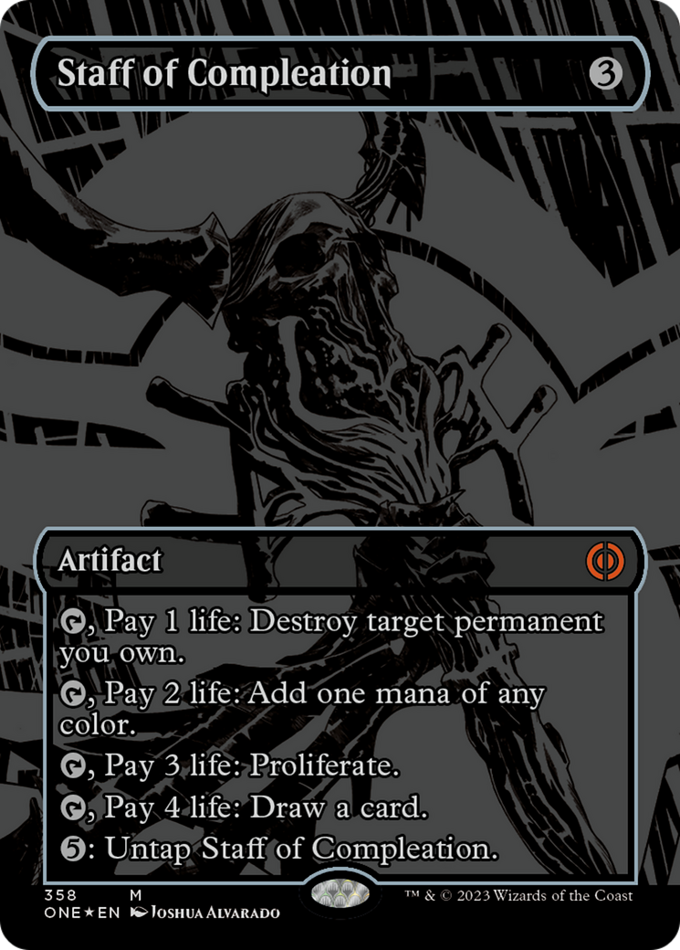 Staff of Compleation (Oil Slick Raised Foil) [Phyrexia: All Will Be One] | Pegasus Games WI