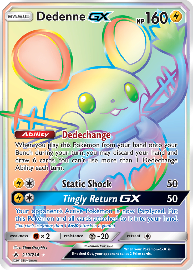 Dedenne GX (219/214) [Sun & Moon: Unbroken Bonds] | Pegasus Games WI