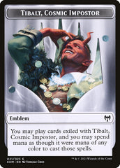 Elf Warrior // Tibalt, Cosmic Impostor Emblem Double-Sided Token [Kaldheim Tokens] | Pegasus Games WI
