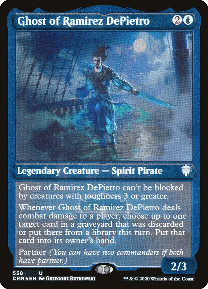 Ghost of Ramirez DePietro (Etched) [Commander Legends] | Pegasus Games WI