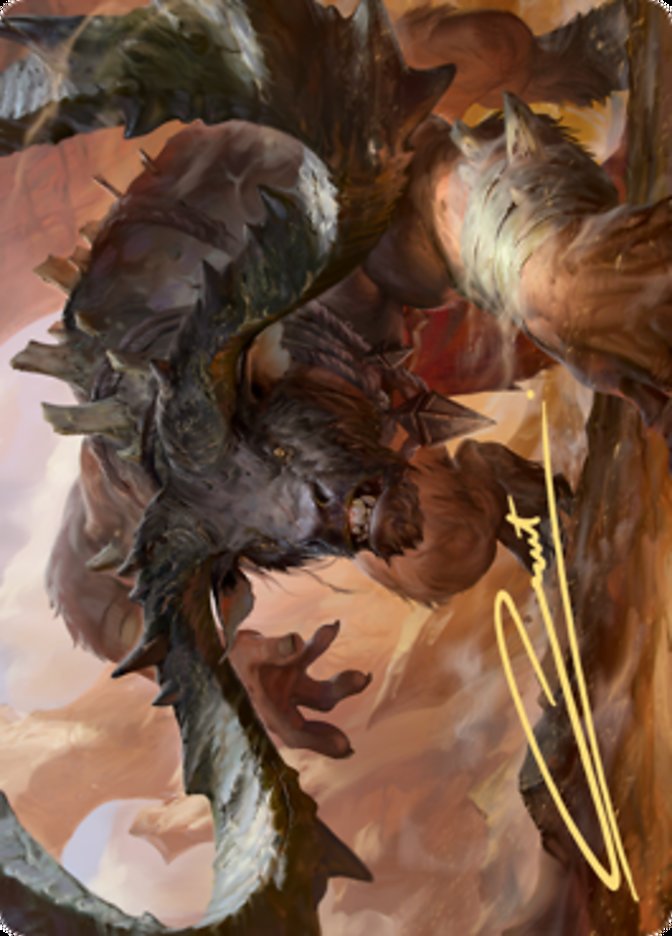 Moraug, Fury of Akoum Art Card (Gold-Stamped Signature) [Zendikar Rising Art Series] | Pegasus Games WI