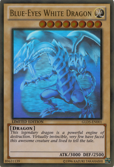Blue-Eyes White Dragon [GLD5-EN001] Ghost/Gold Rare | Pegasus Games WI