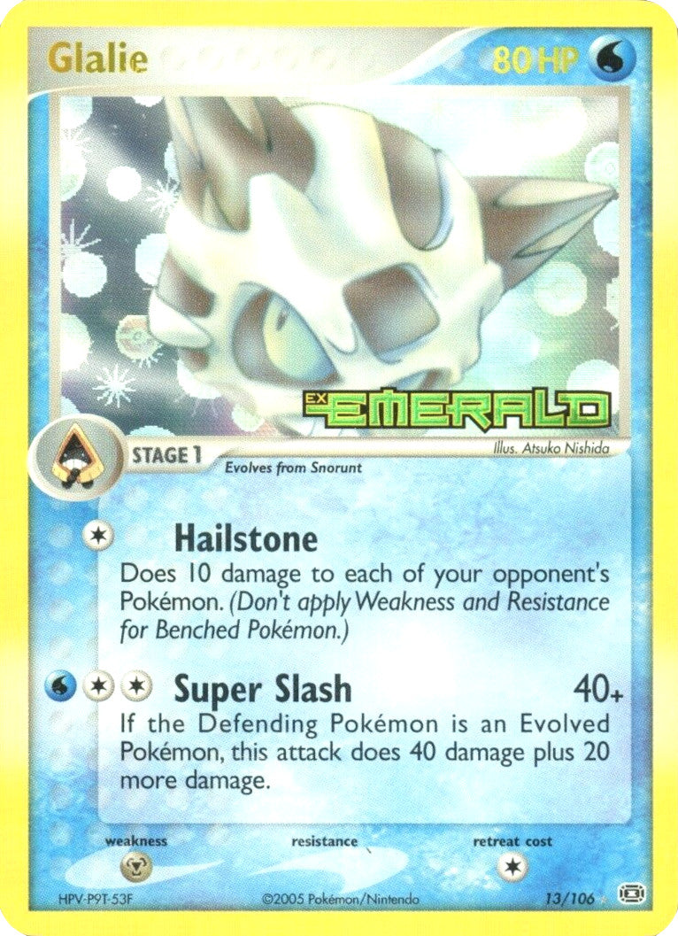 Glalie (13/106) (Stamped) [EX: Emerald] | Pegasus Games WI