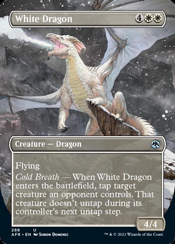 White Dragon (Borderless Alternate Art) [Dungeons & Dragons: Adventures in the Forgotten Realms] | Pegasus Games WI