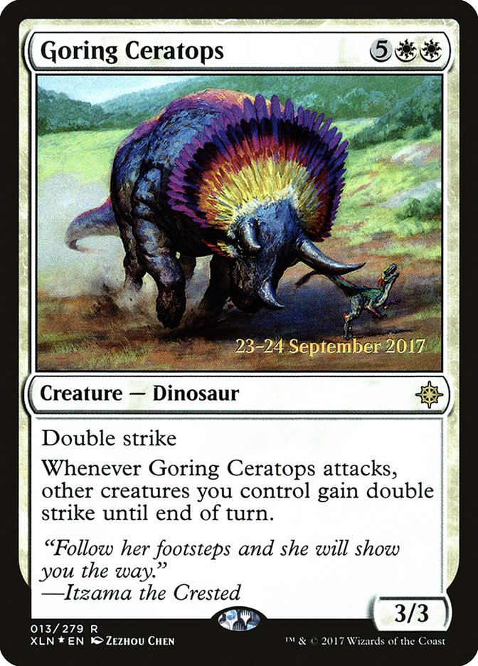 Goring Ceratops [Ixalan Prerelease Promos] | Pegasus Games WI