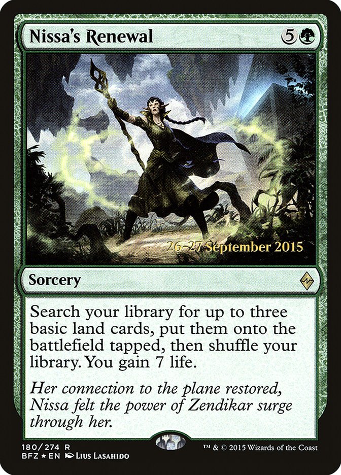 Nissa's Renewal [Battle for Zendikar Prerelease Promos] | Pegasus Games WI