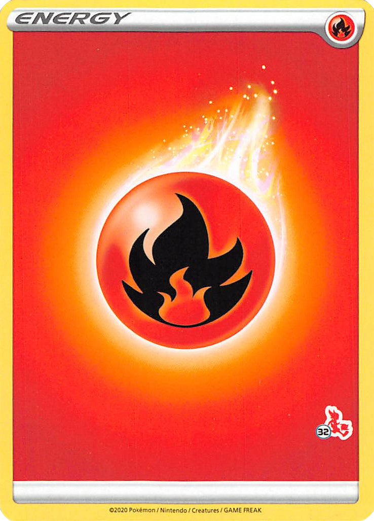 Fire Energy (Cinderace Stamp #32) [Battle Academy 2022] | Pegasus Games WI