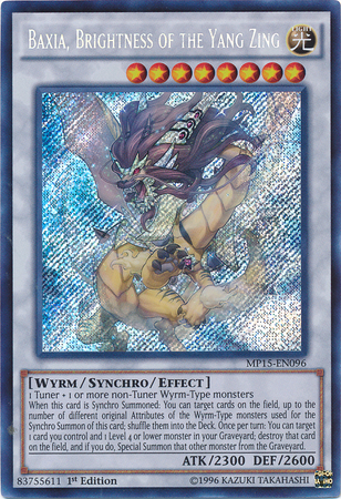 Baxia, Brightness of the Yang Zing [MP15-EN096] Secret Rare | Pegasus Games WI