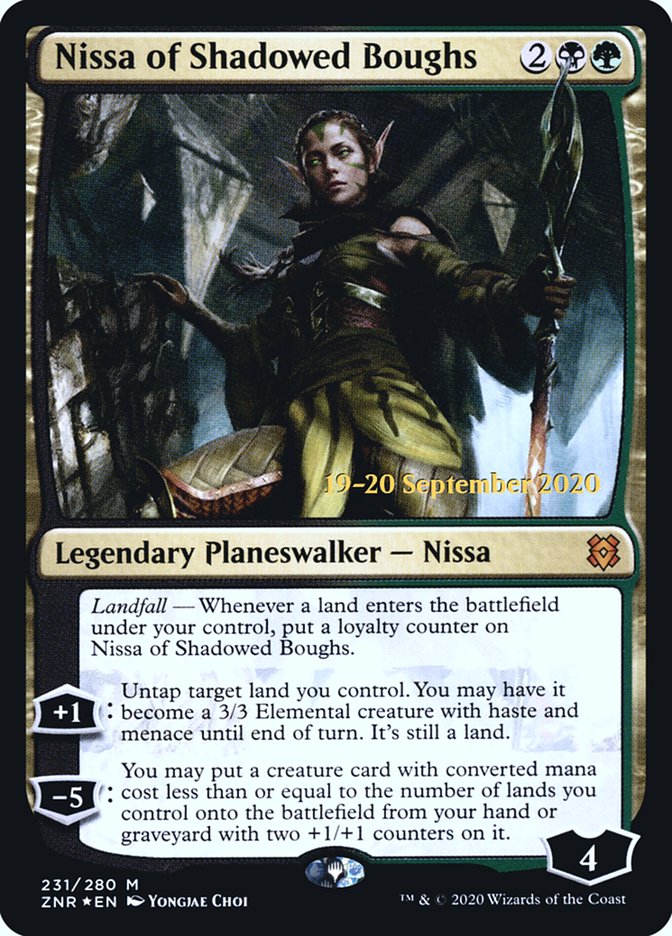 Nissa of Shadowed Boughs [Zendikar Rising Prerelease Promos] | Pegasus Games WI