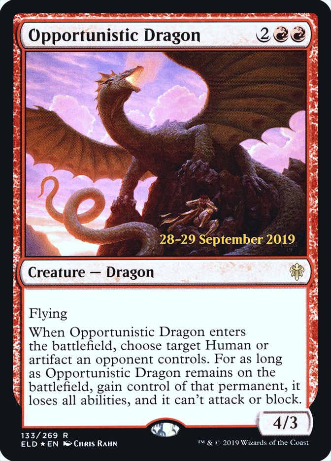 Opportunistic Dragon [Throne of Eldraine Prerelease Promos] | Pegasus Games WI