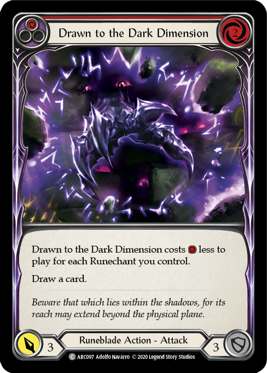 Drawn to the Dark Dimension (Red) [ARC097] Unlimited Rainbow Foil | Pegasus Games WI