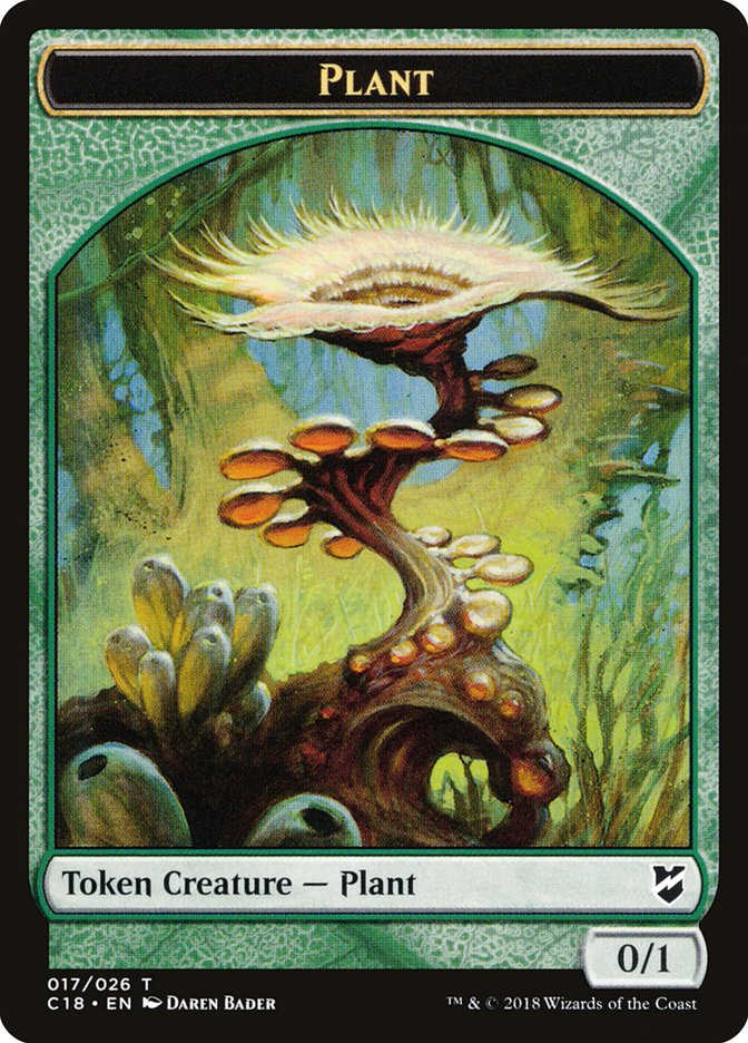 Cat Warrior // Plant Double-Sided Token [Commander 2018 Tokens] | Pegasus Games WI