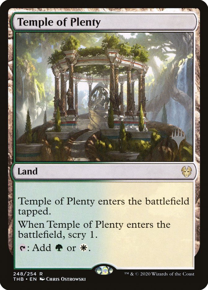 Temple of Plenty (Promo Pack) [Theros Beyond Death Promos] | Pegasus Games WI