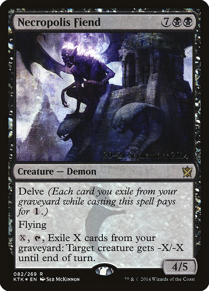 Necropolis Fiend [Khans of Tarkir Prerelease Promos] | Pegasus Games WI