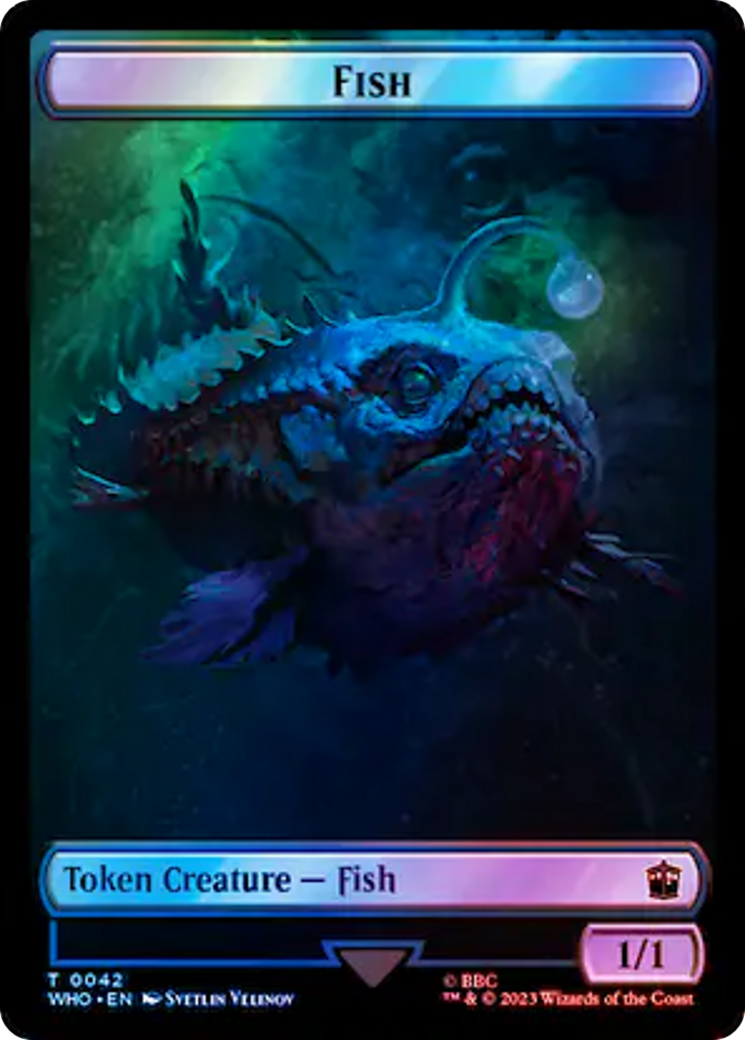 Fish // Alien Salamander Double-Sided Token (Surge Foil) [Doctor Who Tokens] | Pegasus Games WI
