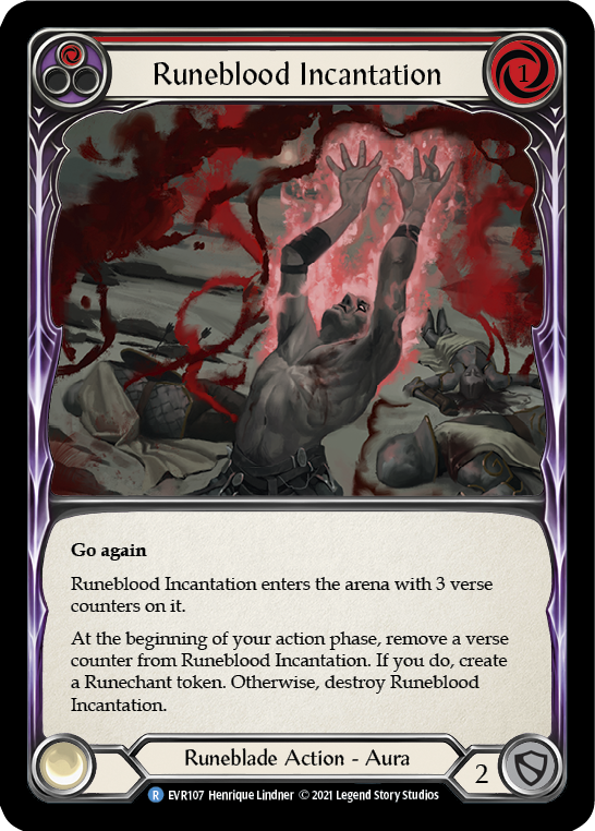 Runeblood Incantation (Red) [EVR107] (Everfest)  1st Edition Rainbow Foil | Pegasus Games WI