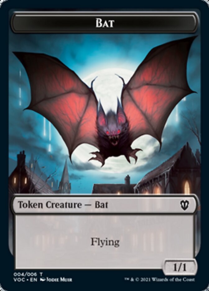 Blood // Bat Double-Sided Token [Innistrad: Crimson Vow Commander Tokens] | Pegasus Games WI