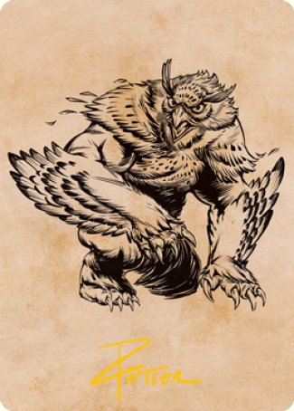 Owlbear (Showcase) Art Card (Gold-Stamped Signature) [Dungeons & Dragons: Adventures in the Forgotten Realms Art Series] | Pegasus Games WI